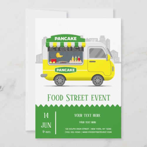 Food Truck street pancake Invitation