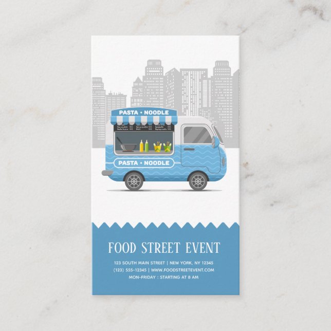 Food truck street pasta noodle business card (Front)