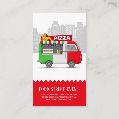 Food truck street pizza business card