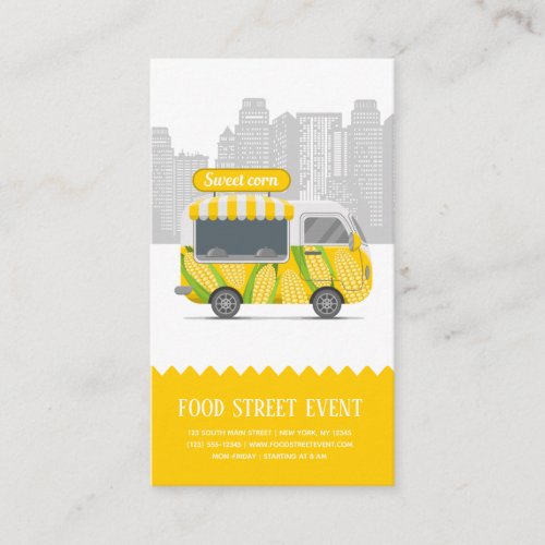 Food truck street sweet corn business card