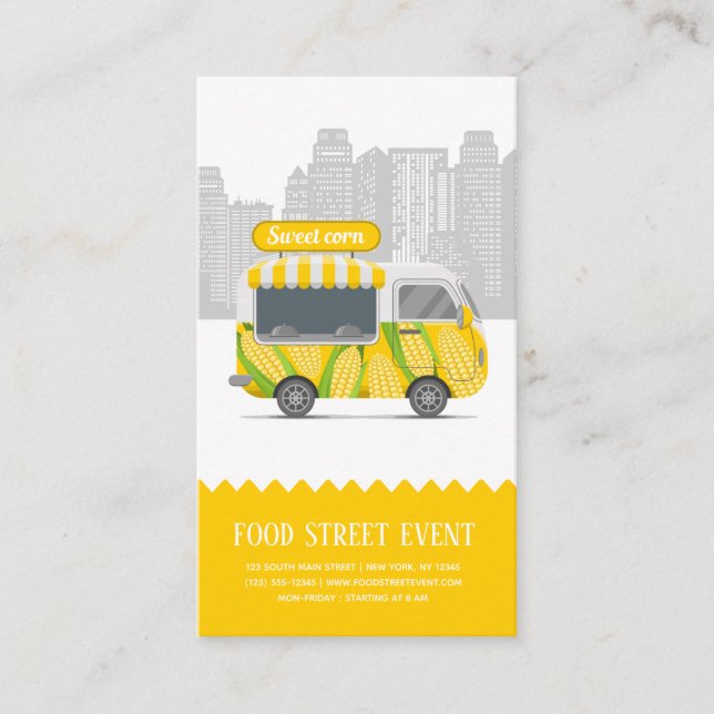 Food truck street sweet corn business card (Front)