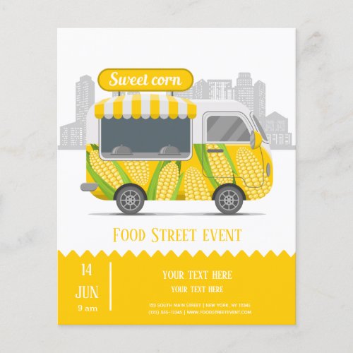 Food truck street sweet corn flyer