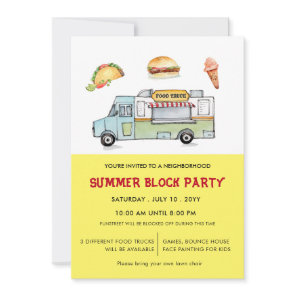 Food truck Summer Block Party  Announcement