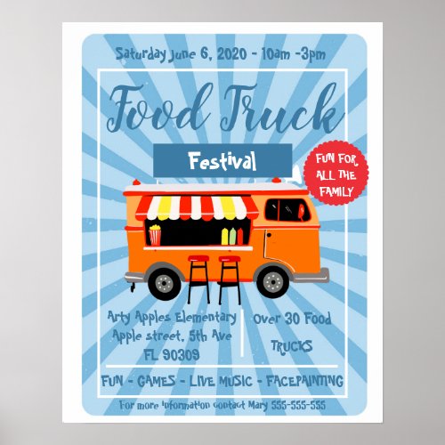 food truck theme flyer and poster