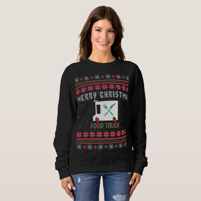 Food Truck Ugly Christmas Sweater (Front Full)