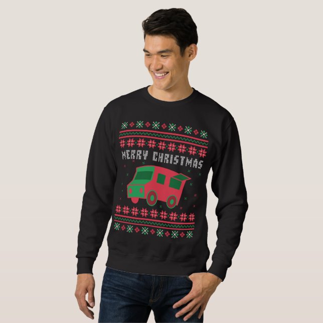 Food Truck Ugly Christmas Sweater (Front Full)