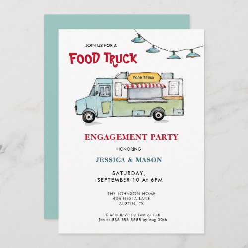 Food Truck Wedding Engagement Party Invitation