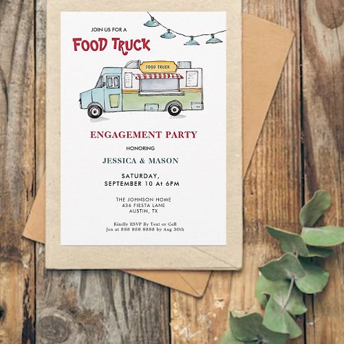 Food Truck Wedding Engagement Party Invitation