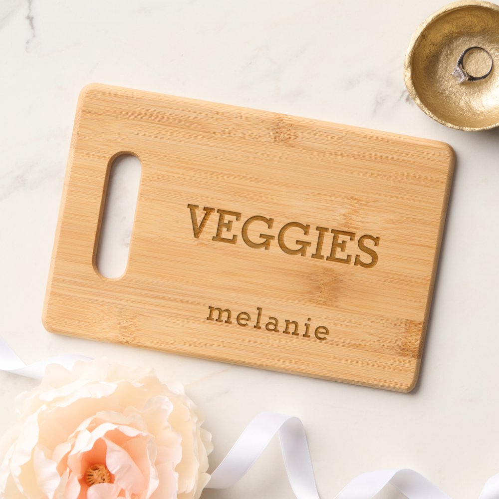 Disover Food Type Veggies Name Cutting Board
