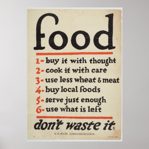 Food United States Vintage War Poster
