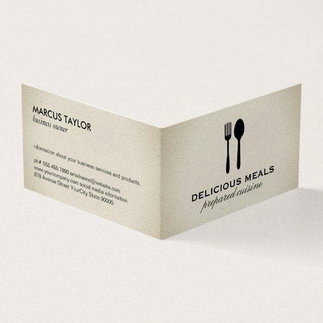 Food Utensils Business Card (Outside)