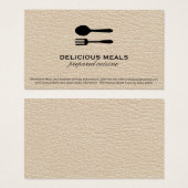 Food Utensils | Leather Background (Front & Back)