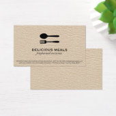Food Utensils | Leather Background (Desk)