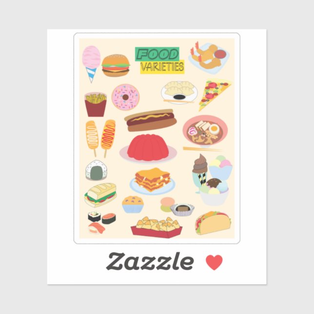 Food Varieties Sticker (Sheet)