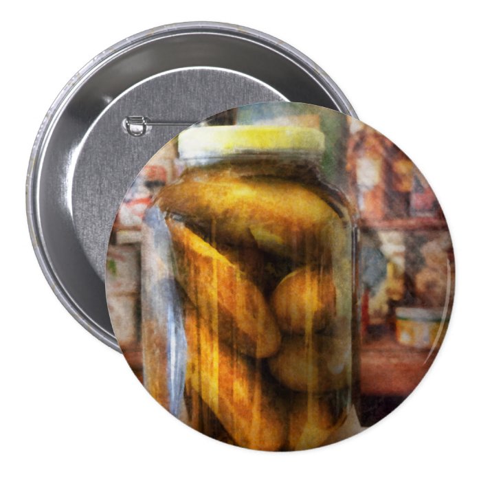 Food   Vegetable   A jar of pickles Pinback Buttons