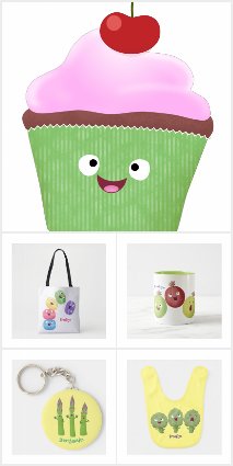 Food with faces cartoon fun items!