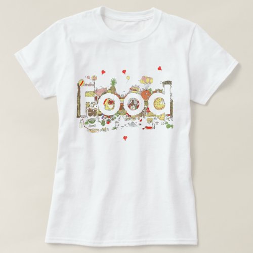 Food Word Art Colorful Funny Baking Typography T_Shirt