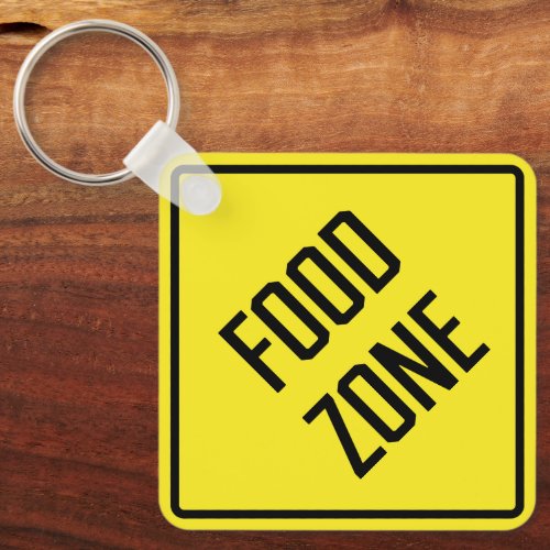 Food Zone Metal Square Keychain