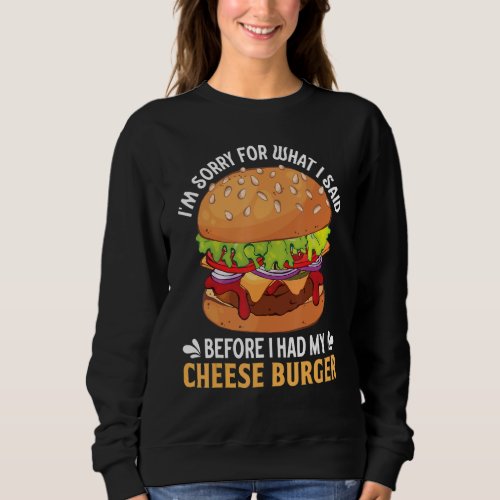 Foodaholic Lifestyle Cheese Hamburger Fast Food  O Sweatshirt