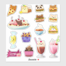 Foodie bears - medium sticker set