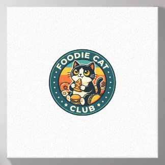 Foodie Cat Cute Kitty Design - Foodie Cat Club_1 Canvas Photo Tile