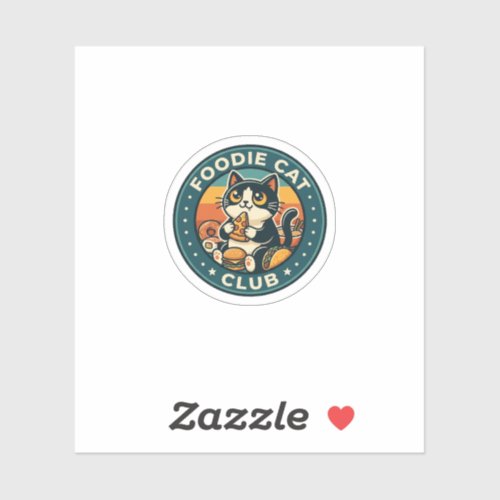 Foodie Cat Cute Kitty Design - Foodie Cat Club_1 Sticker