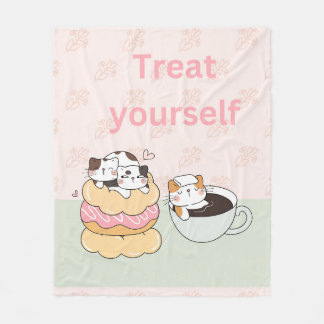 Foodie Cats Fleece Blanket
