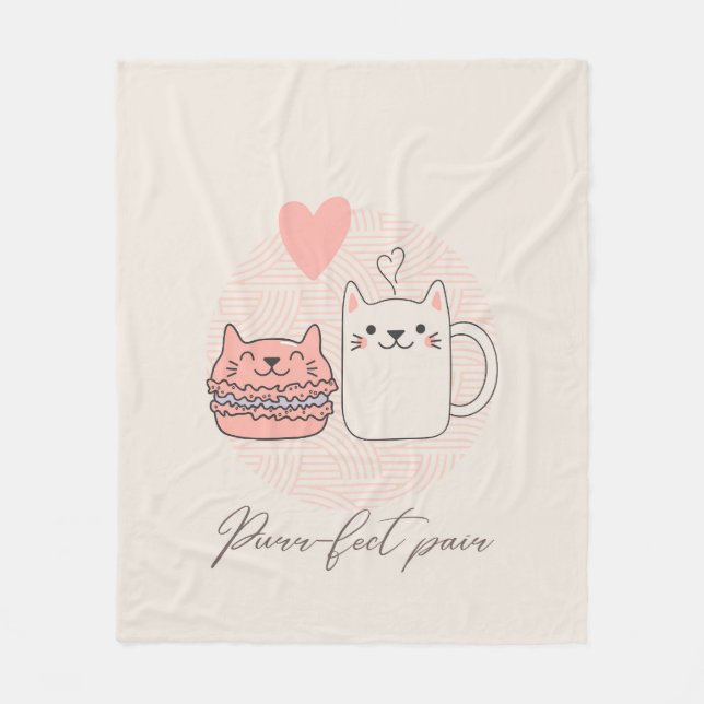 Foodie Cats Fleece Blanket (Front)