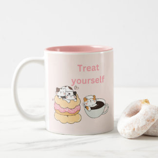 Foodie Cats Two-Tone Coffee Mug
