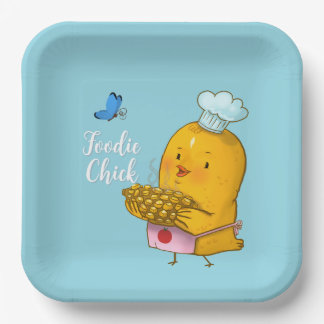 Foodie Chick Paper Plate