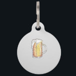 Foodie Cold Beer Mug in Hand Painted Watercolor Pet ID Tag<br><div class="desc">This artistic and hand painted foodie watercolor cold beer on slate gray background is perfect for the trendy an stylish individual. Its summery and cute design is great for many gifts and occasions. Enjoy this original and cool print for your next birthday, wedding, event, or everyday present for family and...</div>