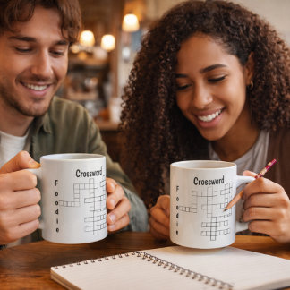 Foodie Crossword Puzzle | Interactive Brain Teaser Coffee Mug