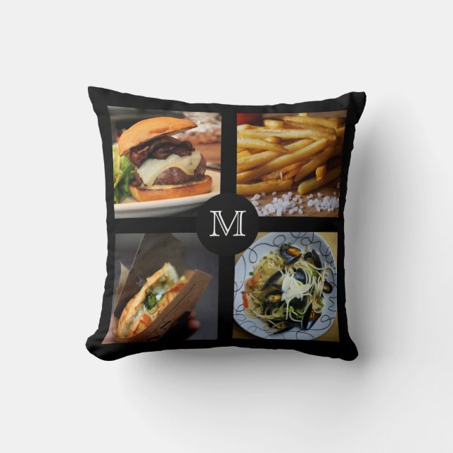 Foodie custom monogram throw pillows 1 (Front)