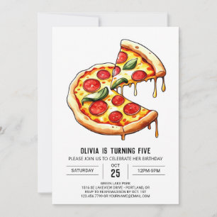 Foodie Custom Pizza Birthday Invitation