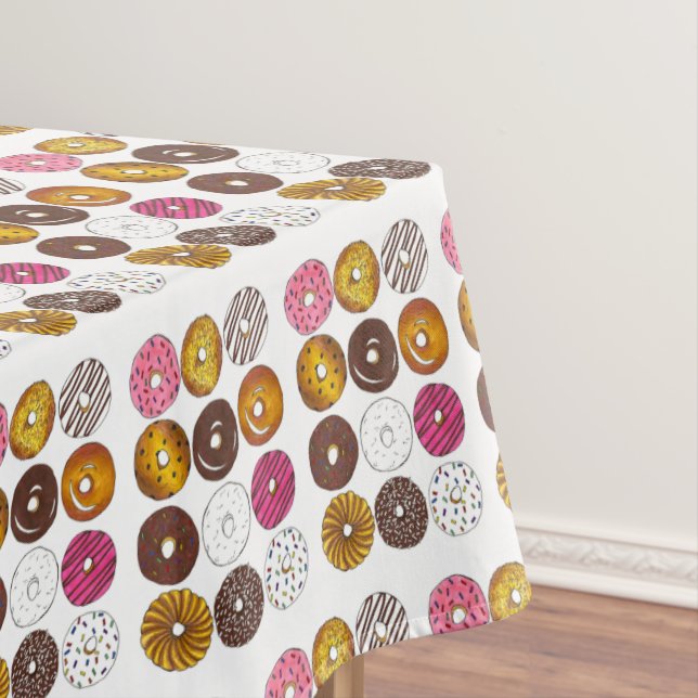 Foodie Doughnut Shop Breakfast Food Donut Print Tablecloth (In Situ)