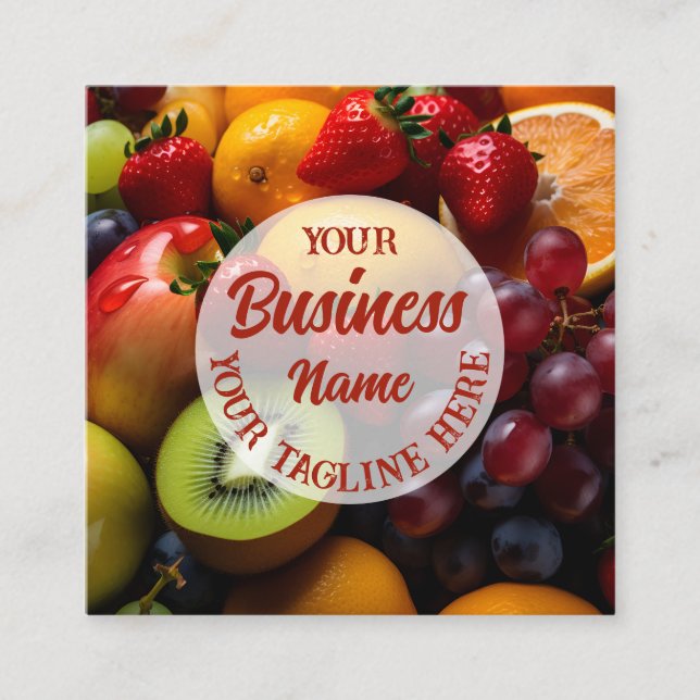 Foodie Fresh Fruits Business Card (Front)