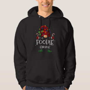 Foodie Gnome Buffalo Plaid Christmas Tree Light Hoodie