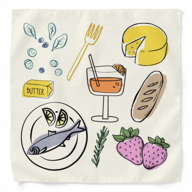 Foodie Minimalist Bandana (Front)