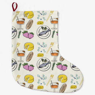 Foodie Minimalist Large Christmas Stocking
