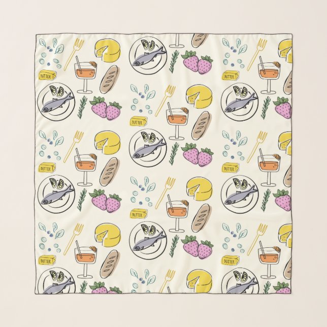  Foodie Minimalist Scarf (Front)