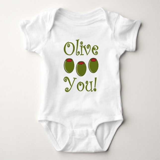Foodie Olive You Baby Bodysuit (Front)