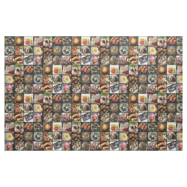 Foodie Photo Collage fabric (Fat Quarter)