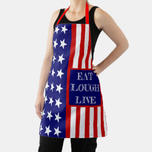 Foodie Quotes & Sayings Personalized Name USA Flag Apron