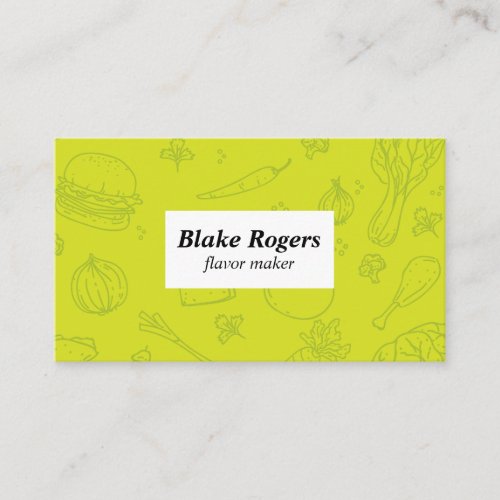 Foodie  Salad  Chef  Vegetables Farmers Market Business Card
