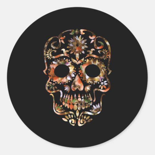 Foodie Super NachosDay Of The Dead Sugar Skull Classic Round Sticker