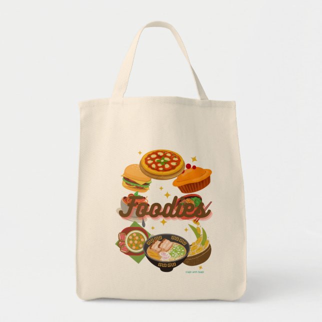 Foodies Grocery Tote from Hags with Nags Bag (Front)