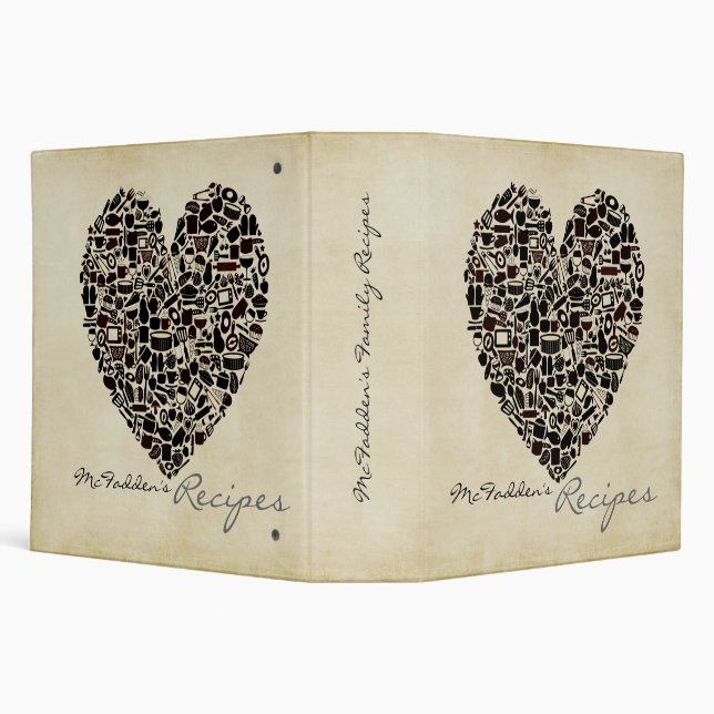 Foodies Personalized Name Recipe Clippings Binder (Background)