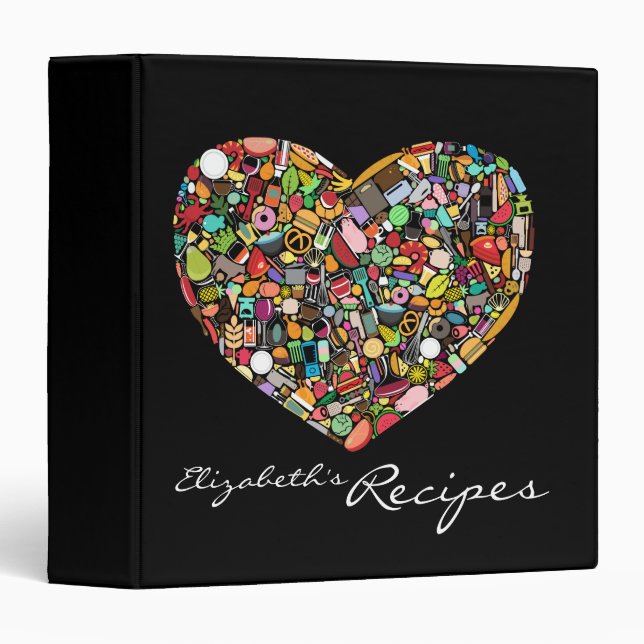 Foodies Personalized Name Recipe Kitchen Binder (Front/Spine)