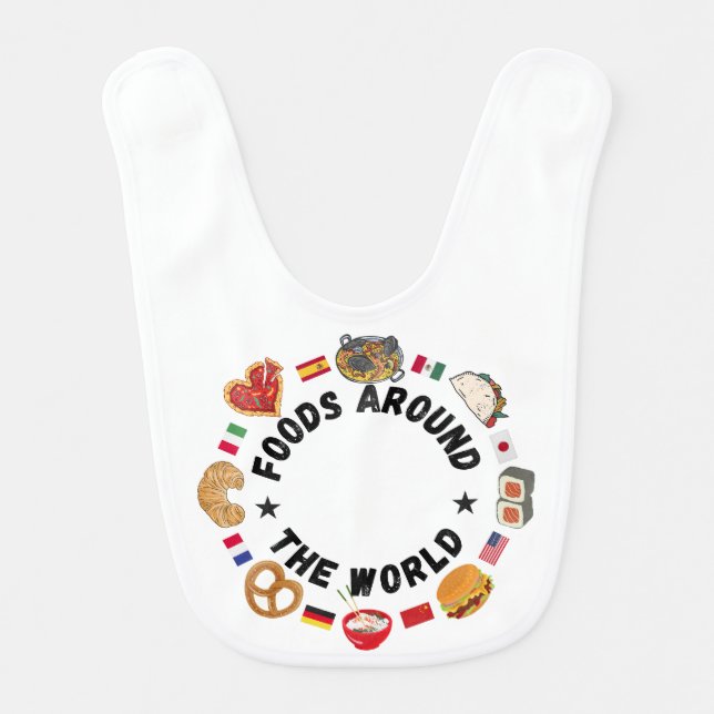 Foods around the world baby bib (Front)