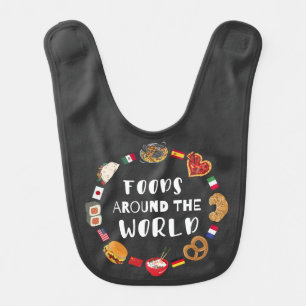 Foods around the world baby bib